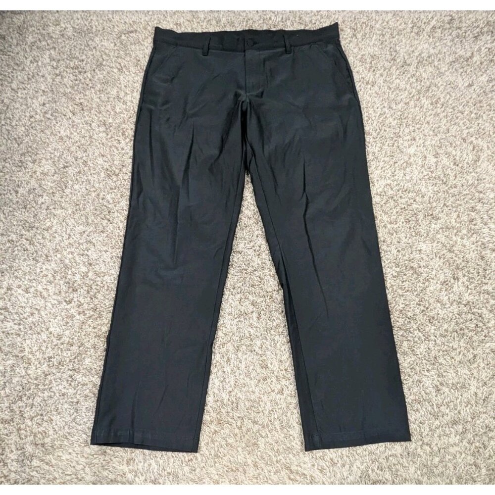 Adidas Pants Mens 36X32 Fits 37x30 Black Golf Performance Stretch Chino